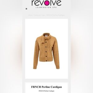 FRNCH Perline Button-Up Wool Blend Cardigan Sweater Career Camel Size Small